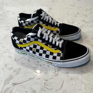 Vans Black and White Checkerboard Shoes SpongeBob Edition